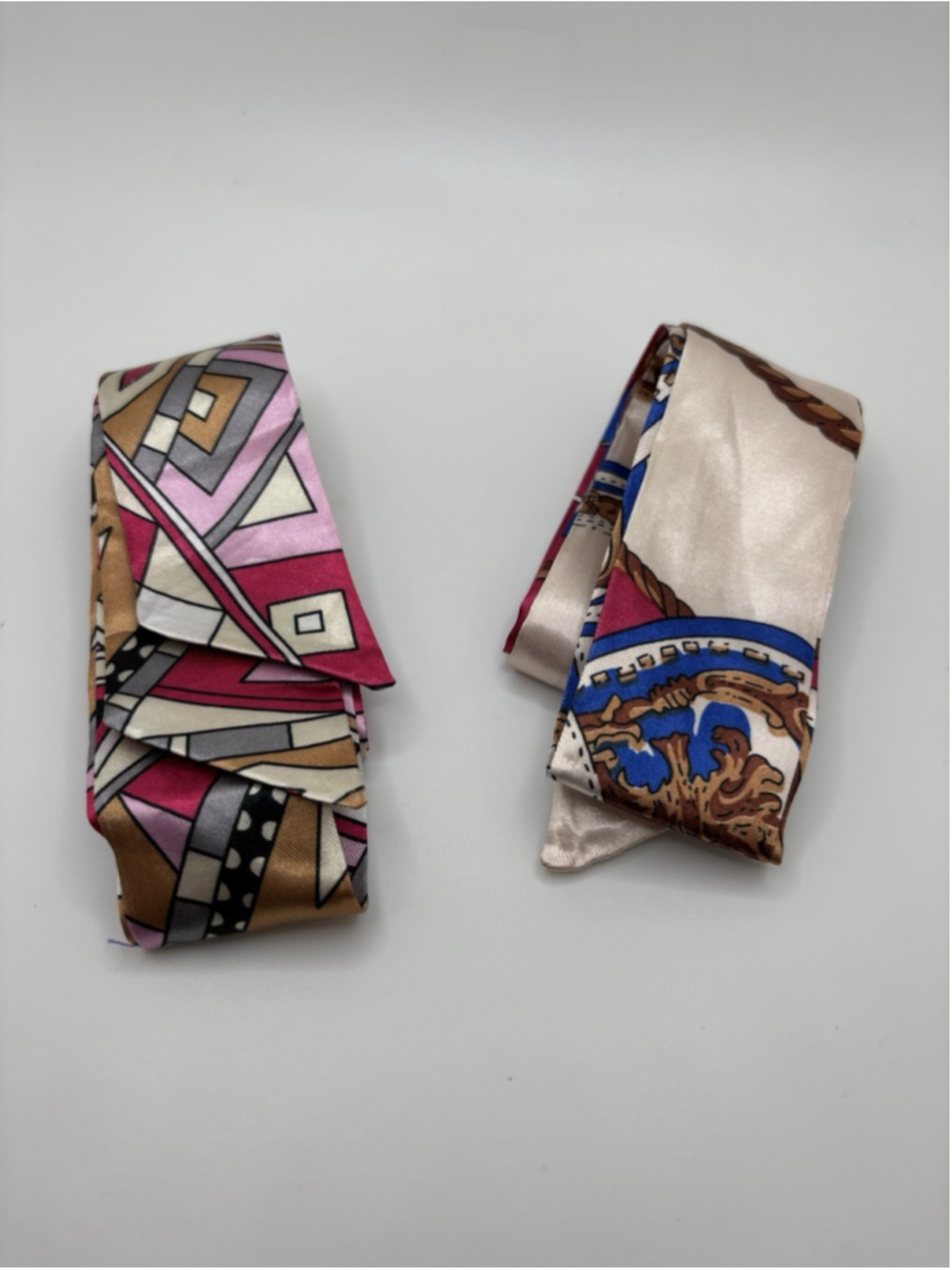 Purse Scarf Fabric Small Skinny Scarf Scarves lot of 2
